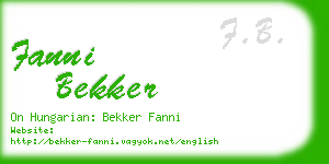 fanni bekker business card